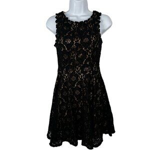 City Studio Nude Dress Black Lace Overlay Sleeveless Formal Dress Juniors Size 5